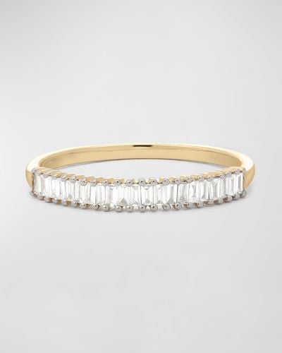 STONE AND STRAND Up And Down Baguette Diamond Line Band, Size 5 - Metallic