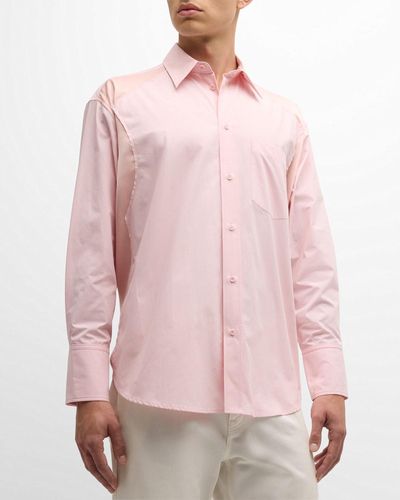 JW Anderson Sport Shirt With Satin Inserts - Pink