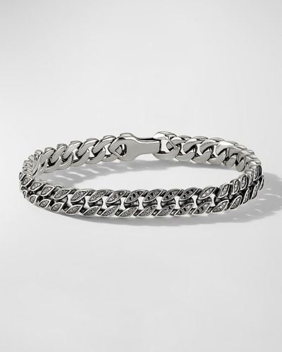 David Yurman Black Diamond Curb Chain Bracelet - Metallic