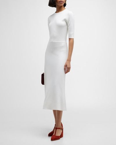 Gabriela Hearst Seymore Cashmere Blend Midi Dress - White