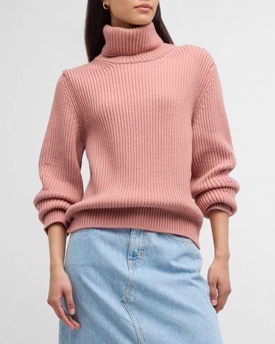 Fortela Leona Turtleneck Wool Sweater - Red