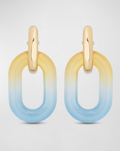Rabanne Xl Double Chain-Link Earrings - Blue