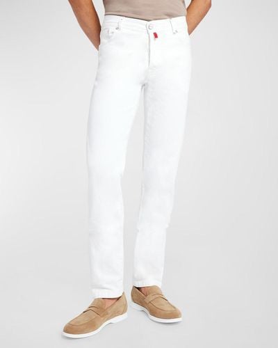 Kiton 5-Pocket Straight-Leg Jeans - White