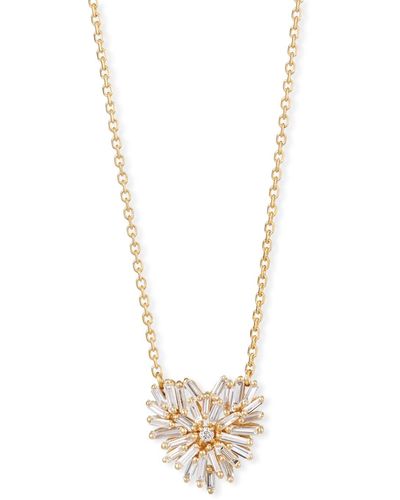 KALAN by Suzanne Kalan 18k Diamond & Baguette Heart Necklace - White