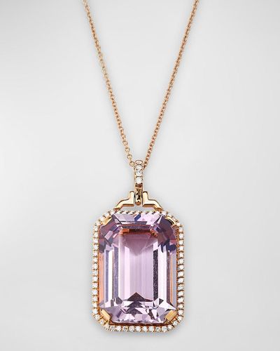 Goshwara Gossip 18K Rose Amethyst & Diamond Necklace - Pink