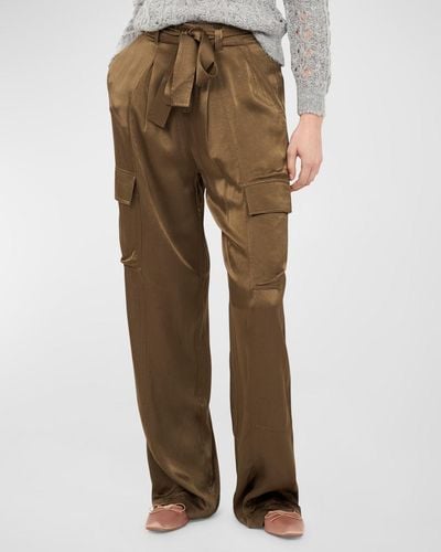 Joie Emerald High-rise Straight-leg Cargo Pants - Natural