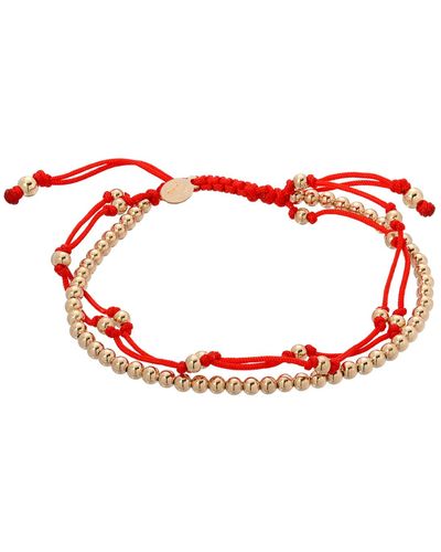 Zoe Lev 14K Trio Fortune Adjustable Bracelet - Red