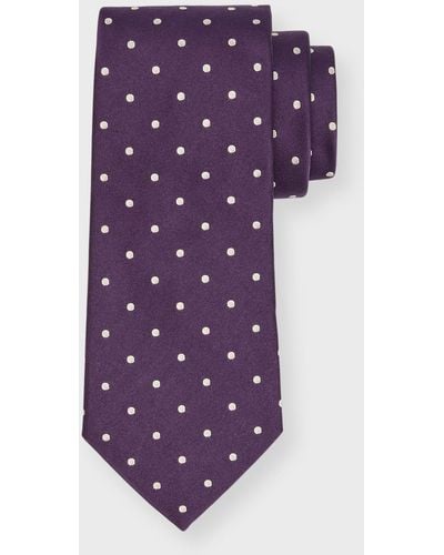 Ralph Lauren Dotted Satin Tie - Purple