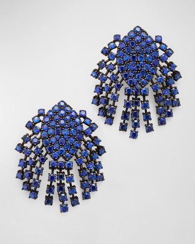 Alexander Laut 18K And Rhodium Earrings - Blue