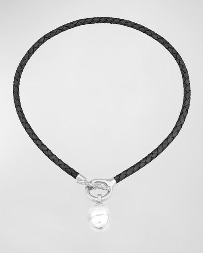 Majorica Isla Braided Pearl Toggle Necklace - White