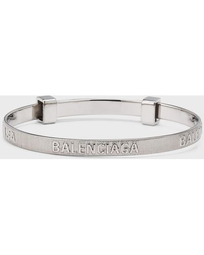 Balenciaga Logo Hoop Bracelet - Metallic