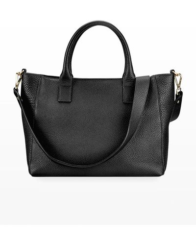 Gigi New York Hudson Leather Satchel Bag - Black
