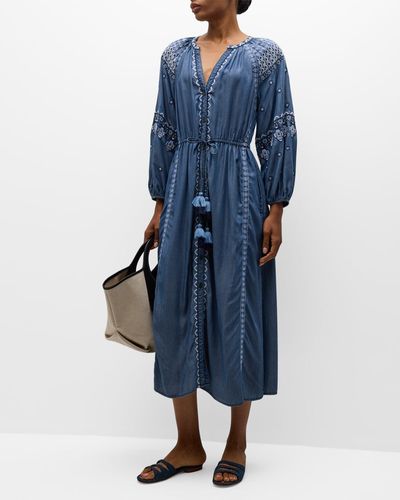 Tommy Bahama Embroidered Duster - Blue