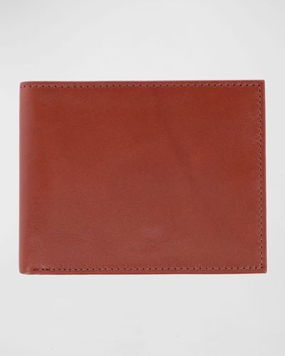 Trafalgar Sergio Leather Rfid Bifold Wallet With Id Slot - Red