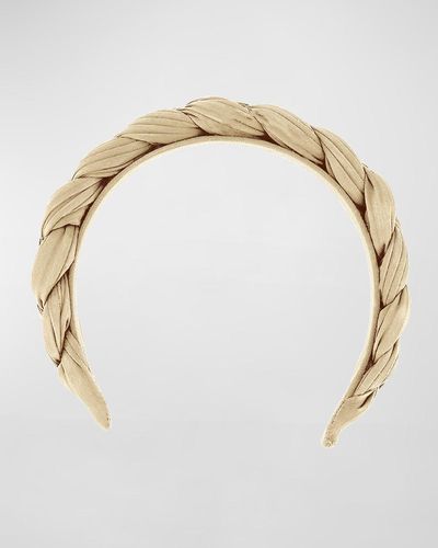 Alexandre De Paris Braided Silk-Blend Headband - White