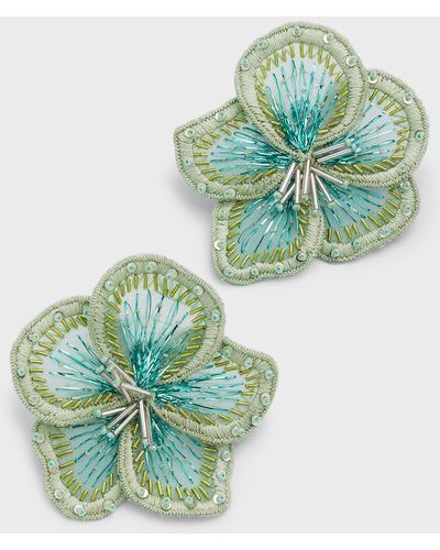 Mignonne Gavigan Bailee Beaded Flower Stud Earrings - Green