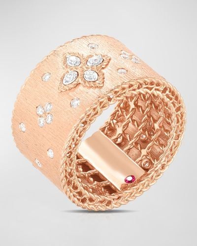 Roberto Coin 18k Rose Gold Venetian Princess Diamond Ring, Size 6.5 - Pink