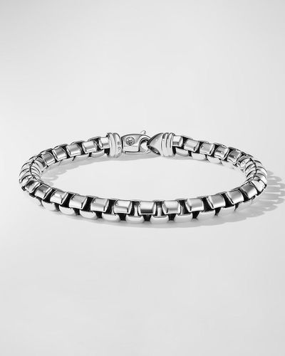 David Yurman Box Chain Bracelet In Silver, 7mm, Size 8" - Metallic