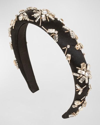 Jennifer Behr Brixley Embellished Velvet Headband - Black