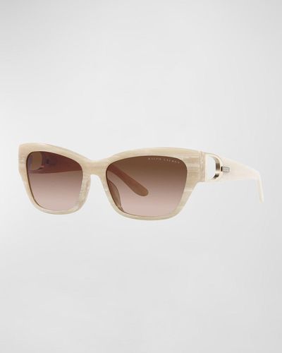 Lauren by Ralph Lauren Gradient Embellished Cut-Out Acetate Butterfly Sunglasses - Brown
