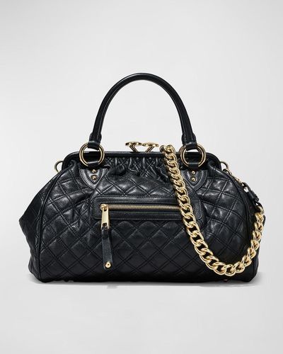 Marc Jacobs Re-edition Quilted Leather Stam Bag - Black