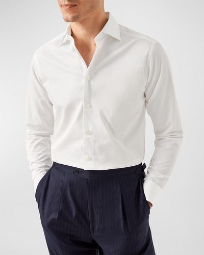 Eton Slim Fit Elevated Twill Shirt - White