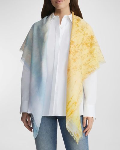 Lafayette 148 New York Marfa-Print Square Cotton-Silk Scarf - Multicolor