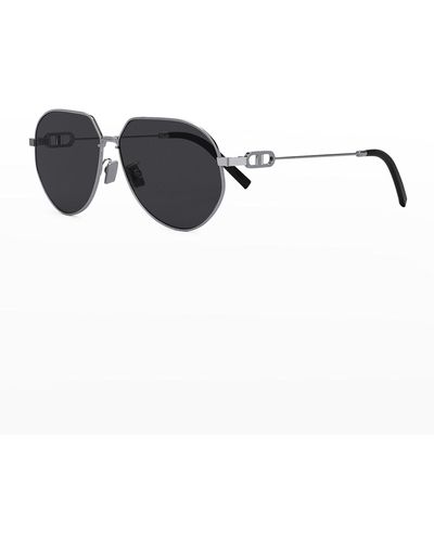 Dior Palladium Metal & Acetate Aviator Sunglasses - Black