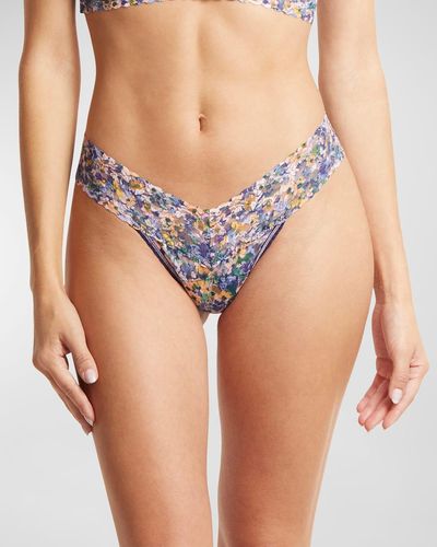 Hanky Panky Printed Low-Rise Signature Lace Thong - Pink