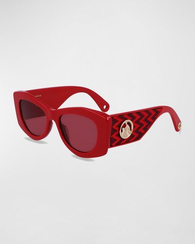 Lanvin Mother & Child Acetate Butterfly Sunglasses - Red