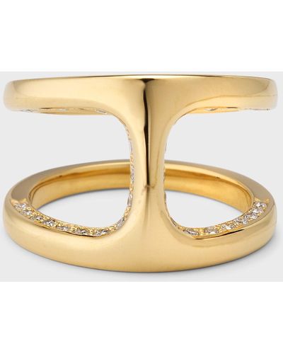 Hoorsenbuhs 18k Yellow Gold Dame Phantom Ring With Flooded Diamonds, Size 8 - Metallic