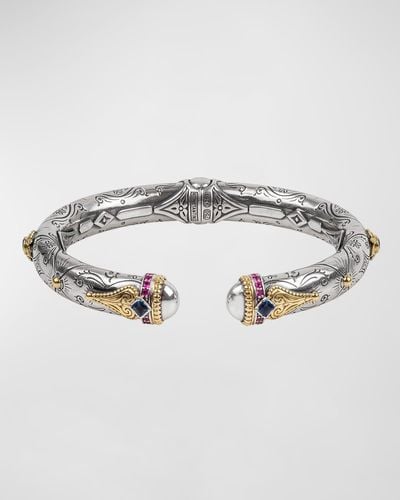Konstantino Delos London Blue Topaz & Pink Sapphire Bracelet, Size M - Metallic