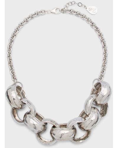 Devon Leigh Rhodium Mongolian Chain Necklace - Metallic