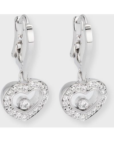 Chopard Happy Diamonds 18k White Gold Drop Diamond Earrings