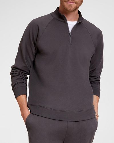 Barefoot Dreams Pima Cotton Half-Zip Pullover Sweater - Gray