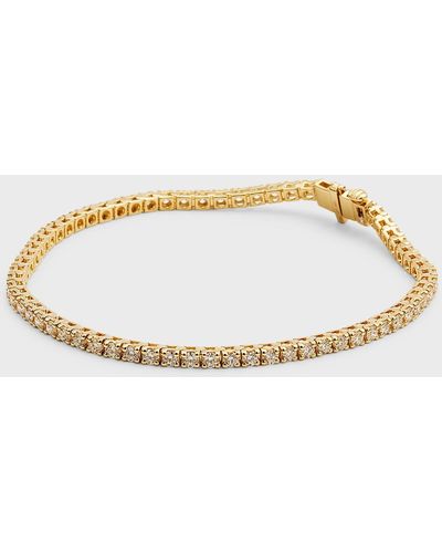 Neiman Marcus 18k Yellow Gold Round Diamond Bracelet, 7"l - White