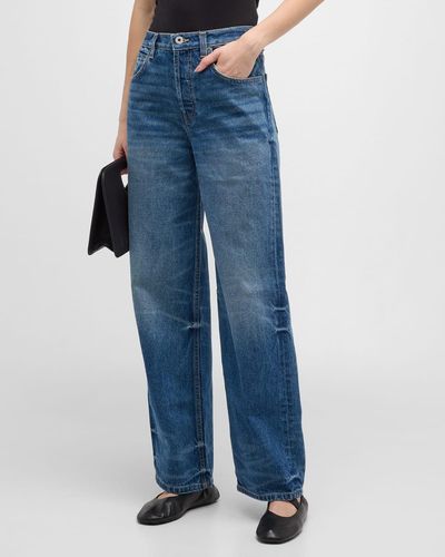 Interior Remy Mid-Rise Straight-Leg Jeans - Blue