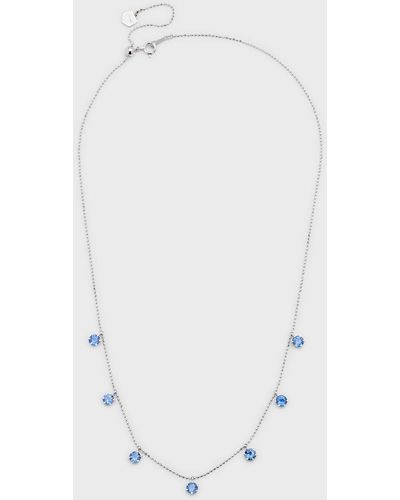 Graziela Gems 18k White Gold Blue Sapphire Floating Necklace