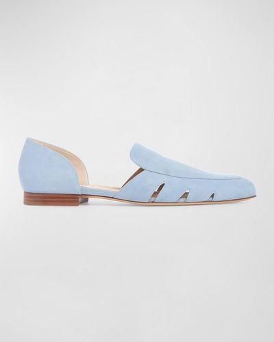 Gabriela Hearst Rory Suede Ballerina Loafers - Blue