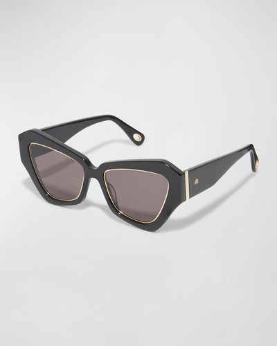 Lele Sadoughi Lara Acetate Wide Cat-Eye Sunglasses - Gray