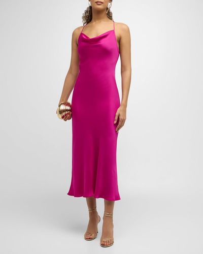 Ramy Brook Averi Satin Slip Dress - Pink