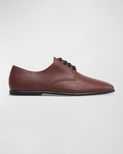 Camper Twins Leather Lace-Up Oxfords - Brown