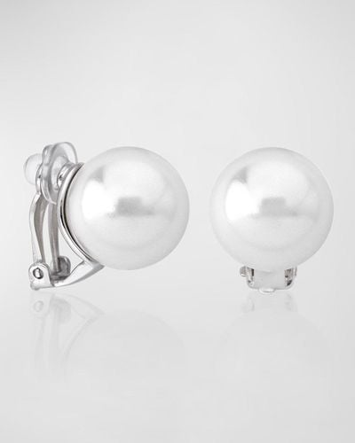 Majorica Lyra Pearl Clip Earrings - White