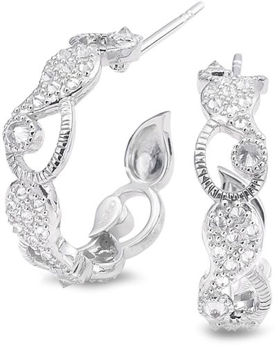 Coomi Vitality 18k White Gold Diamond Huggie Hoop Earrings