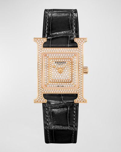 Hermès Heure H Watch, Small Model, 25 Mm - Black