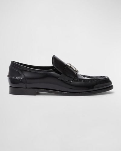 Christian Louboutin Flat Leather Sole Loafers - Black