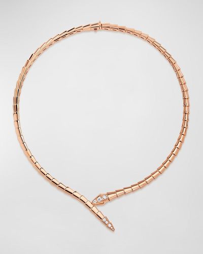 BVLGARI Serpenti Viper Rose Gold Necklace, Size S - Natural