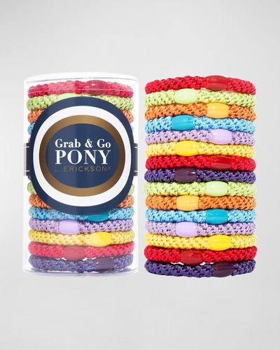 L. Erickson Grab & Go Pony Elastics Tube, Set Of 15 - Blue