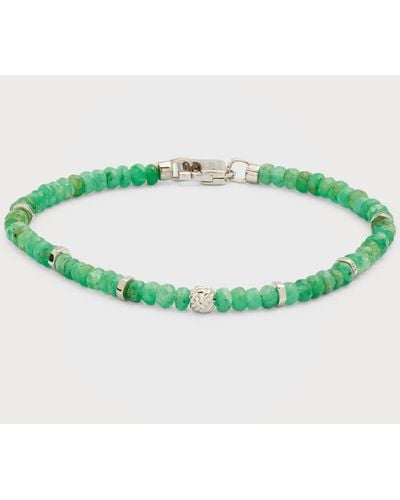 Tateossian Nodo Beaded Emerald Bracelet, Large - Green