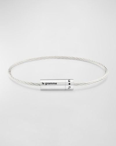 Le Gramme Polished Sterling Cable Bracelet - Multicolor